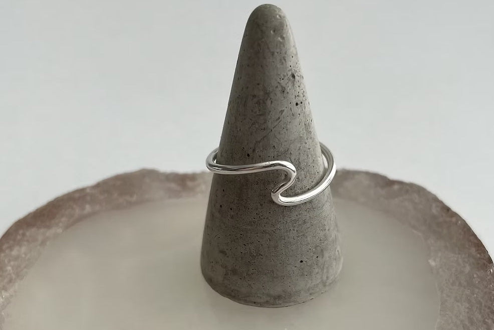 Handmade eco silver wave ring inspired by the Welsh coastline – sustainable jewellery, gift for her, shop small this Christmas