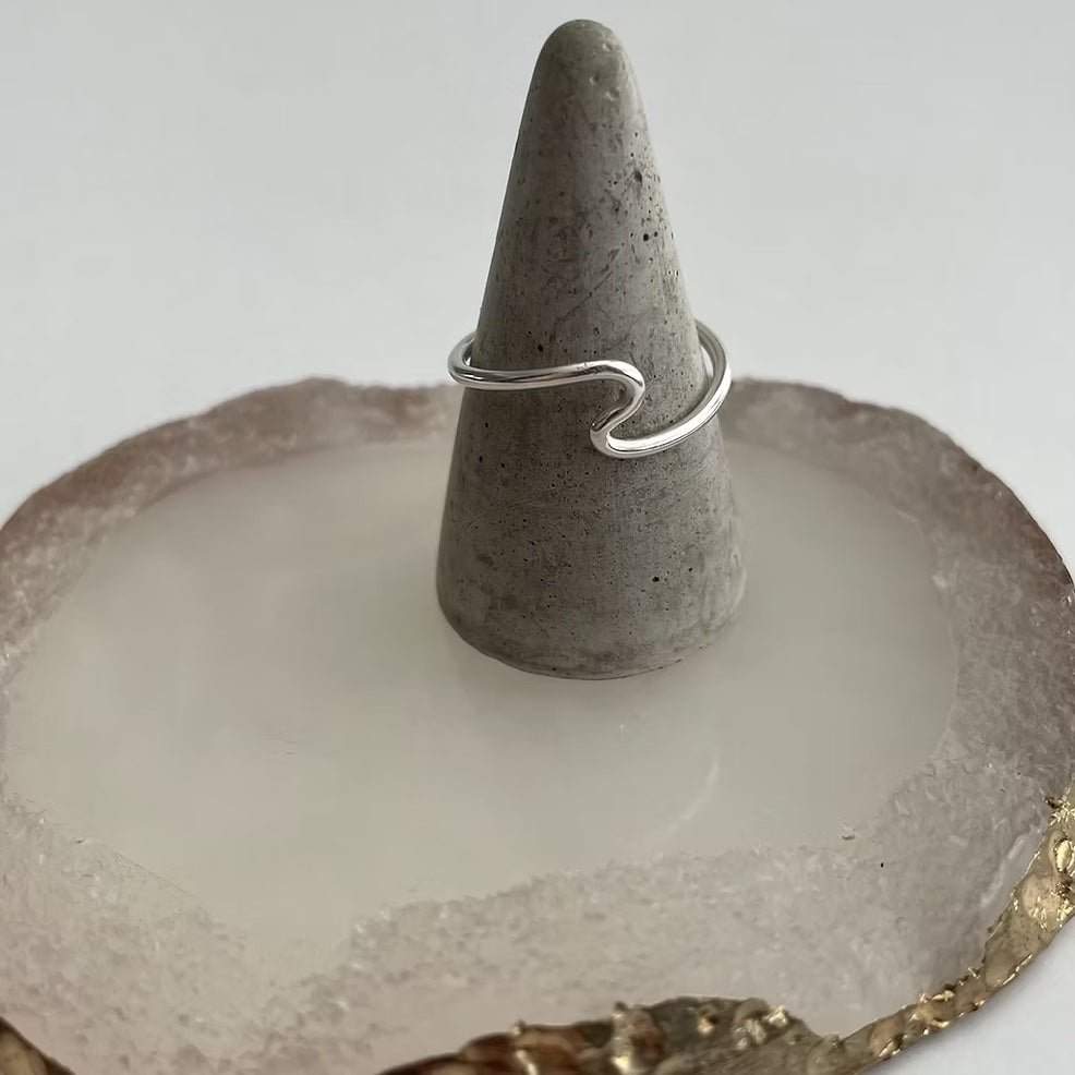 Handmade eco silver wave ring inspired by the Welsh coastline – sustainable jewellery, gift for her, shop small this Christmas