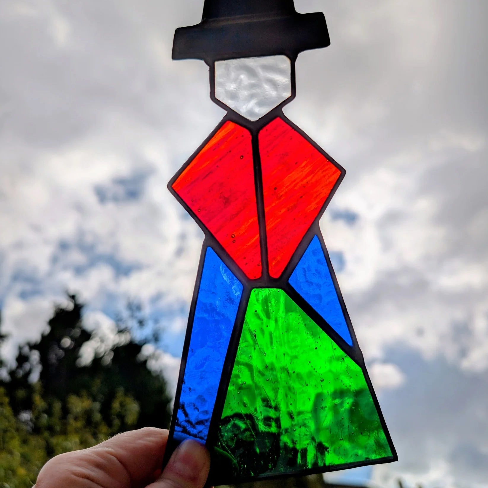 medium stained glass art, handmade in Wales, perfect gift for her or Welsh home décor.