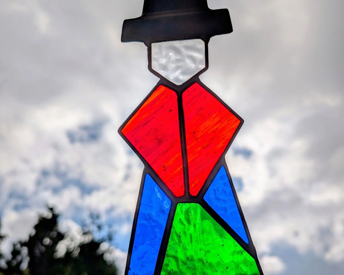 medium stained glass art, handmade in Wales, perfect gift for her or Welsh home décor.