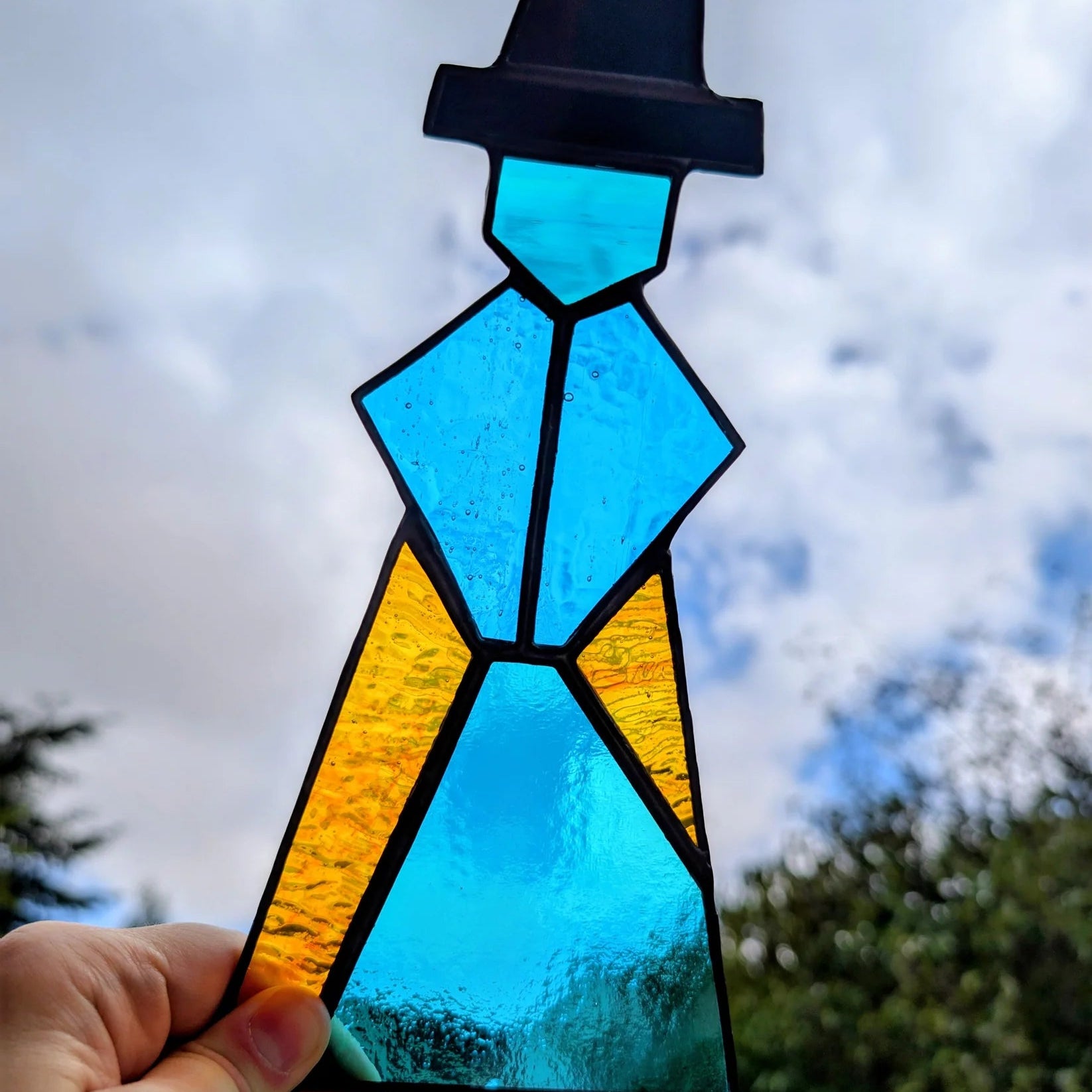 medium stained glass art, handmade in Wales, perfect gift for her or Welsh home décor.